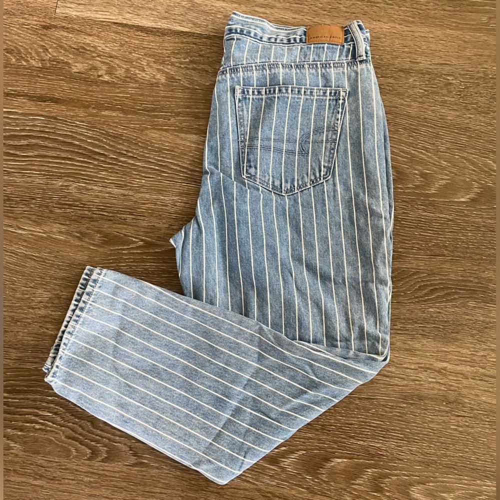American Eagle Striped Mom Jean